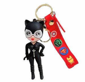 Брелок подвеска на рюкзак DC Super Hero Catwoman 3D Keychain Женщина кошка Backpack