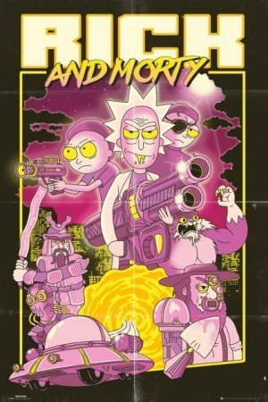 Постер Рик и Морти Rick and Morty Action Movie Maxi Poster плакат 91*61 см