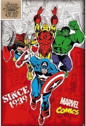 Постер Abystyle Marvel "Heroes 1939" Poster Марвел Герои 1939 плакат 91*61 см