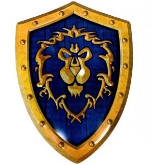 Табличка металлическая Blizzard World of Warcraft Alliance Shield Варкрафт Альянс 35x25 см 